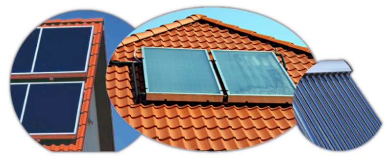Baner instalacja solarna kolektory płaskie i próżniowe